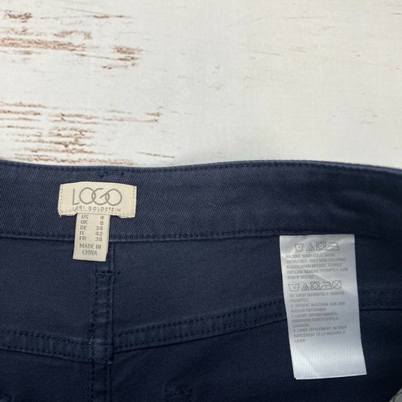 LOGO by Lori Goldstein Women's Boot Cut Jeans - Dark Blue - Picture 7 of 11